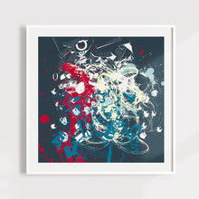 Load image into Gallery viewer, Blue and Red Abstract Typography Art for Home or Office