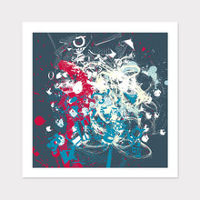 Load image into Gallery viewer, Blue and Red Abstract Typography Art for Home or Office